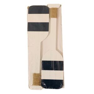 Target Bullseye Horizon Wood Boat Paddles Decor Striped White/Navy Blue